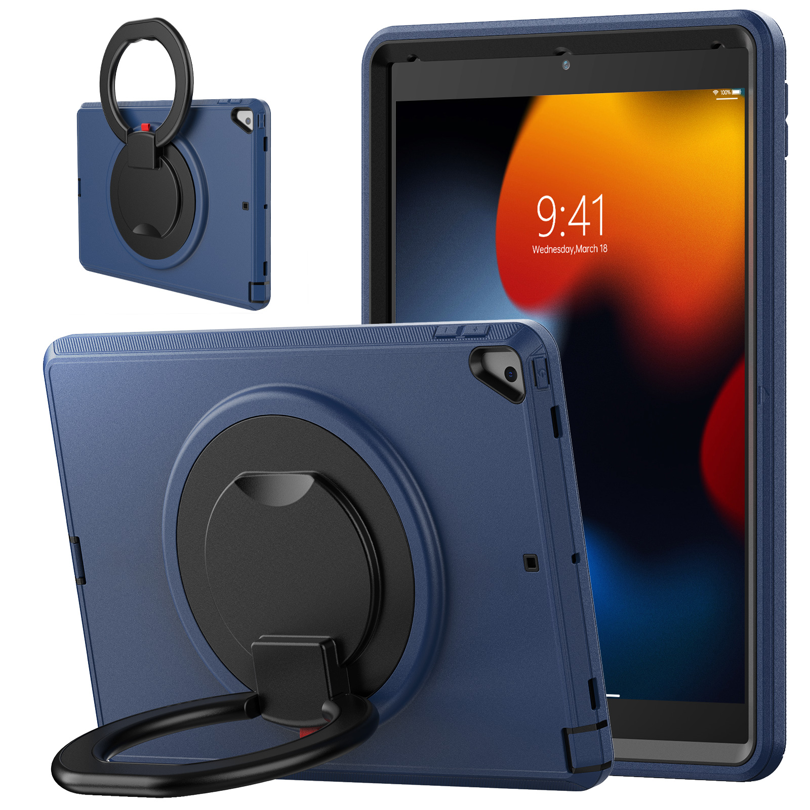 For iPad 10.2 (2021) / (2020) / (2019) Case PC + TPU Handle Grip Kickstand Tablet Protective Cover - Black / Navy Blue, iPad 10.2 (2021)
For iPad 10.2 (2021) / (2020) / (2019) Case PC + TPU Handle Grip Kickstand Tablet Protective Cover - Black / Navy Blue, iPad 10.2 (2021)