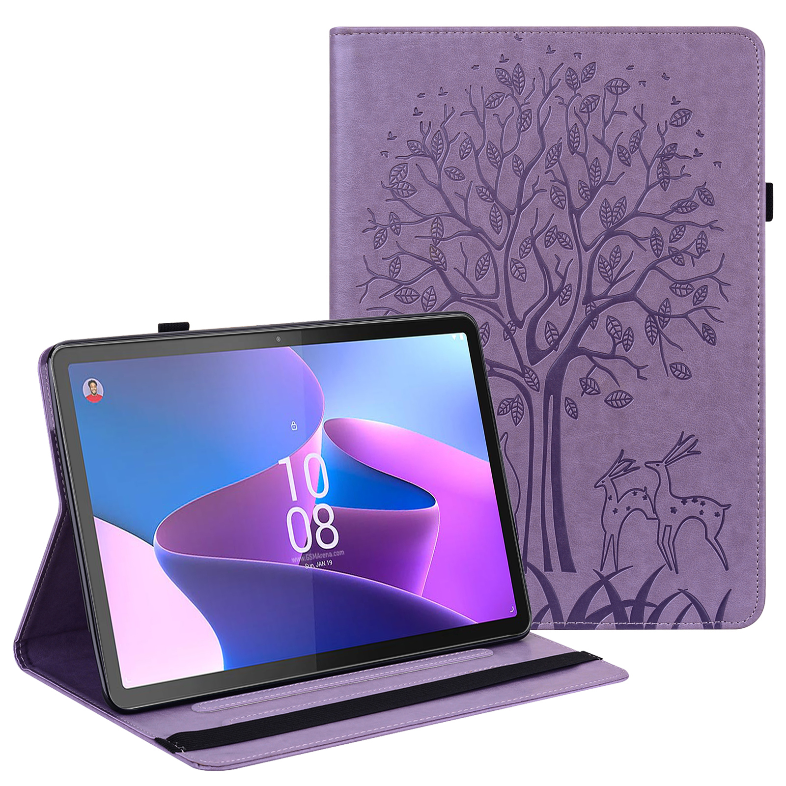 Für Lenovo Tab P11 Pro Gen 2 Anti-drogen-leder-hülle Treer-hirsch-stillabdeckung Mit Kartenschlitzen, Elastizitätsband - Lila, Lenovo Tab P11 Pro Gen 2
Für Lenovo Tab P11 Pro Gen 2 Anti-drogen-leder-hülle Treer-hirsch-stillabdeckung Mit Kartenschlitzen, Elastizitätsband - Lila, Lenovo Tab P11 Pro Gen 2