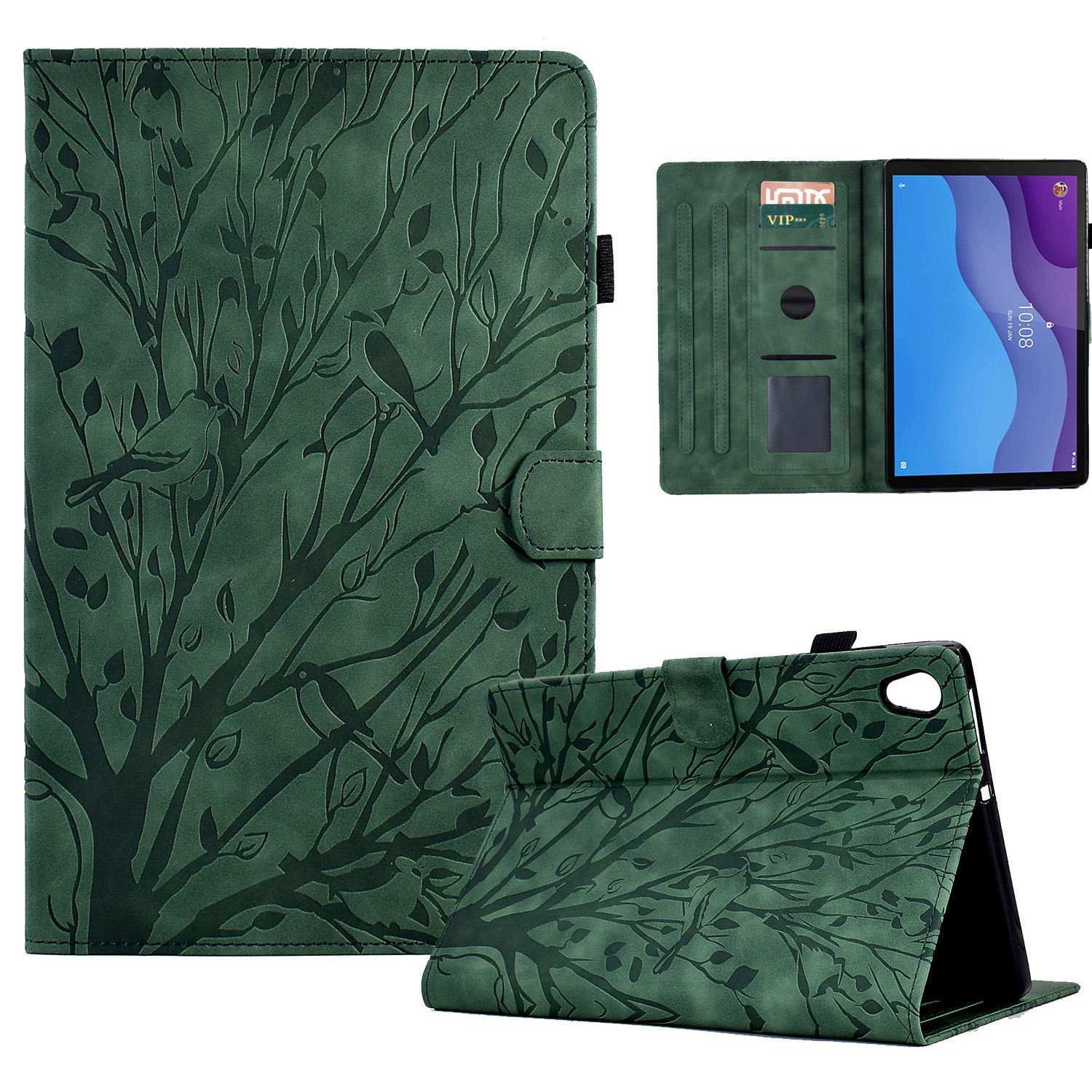 Für Lenovo Tab M10 HD Gen 2 X306X PU Lederständer Tablet Hülle Tree Immed Smart Cover Mit Kartensteckplatz - Grün, Lenovo Tab M10 HD Gen 2
Für Lenovo Tab M10 HD Gen 2 X306X PU Lederständer Tablet Hülle Tree Immed Smart Cover Mit Kartensteckplatz - Grün, Lenovo Tab M10 HD Gen 2