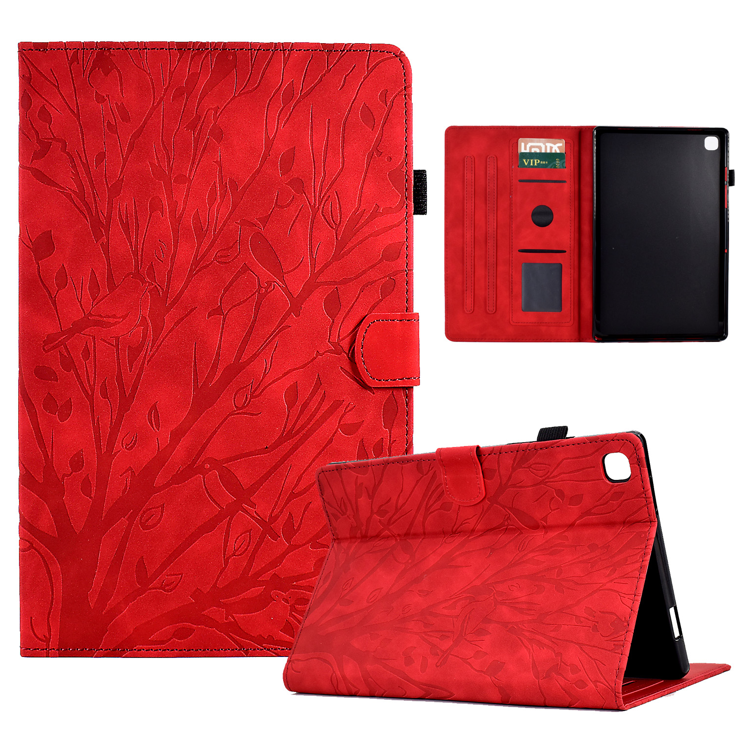 Für Samsung Galaxy Registerkarte A 10.1 (2019) T510 T515 Tablet Cover PU Leather Stand Card Halter Eingeprägter Baumhülle - Rot, Galaxy Tab A 10.1 (2019)
Für Samsung Galaxy Registerkarte A 10.1 (2019) T510 T515 Tablet Cover PU Leather Stand Card Halter Eingeprägter Baumhülle - Rot, Galaxy Tab A 10.1 (2019)