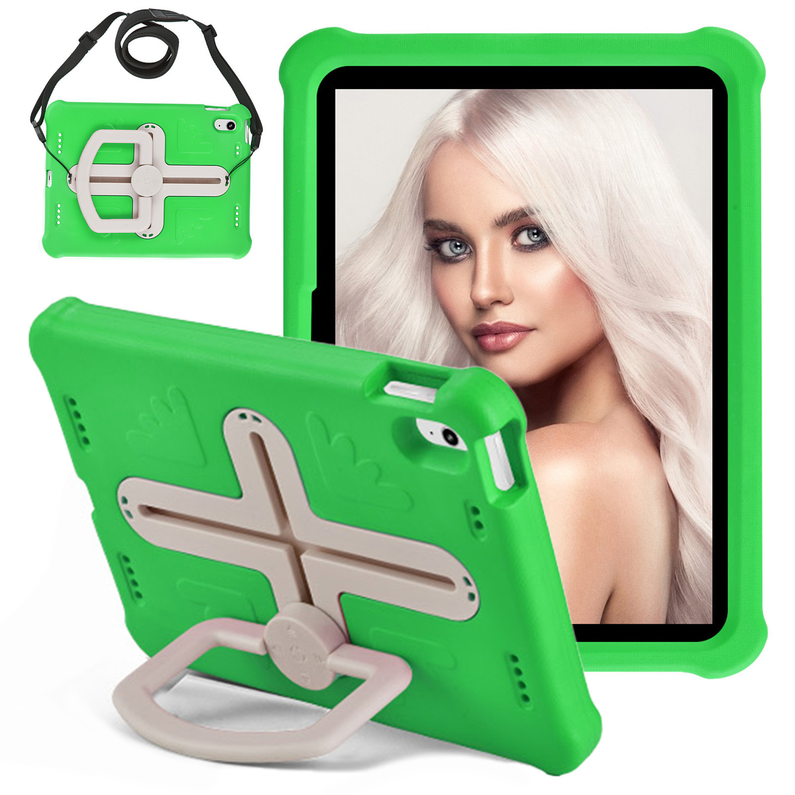 Für Das Ipad 10.9 (2022) Tablet Protective Case EVA +PC Drehende Kickstandabdeckung Mit Schultergurt - Grün+beige, iPad 10.9 (2022)
Für Das Ipad 10.9 (2022) Tablet Protective Case EVA +PC Drehende Kickstandabdeckung Mit Schultergurt - Grün+beige, iPad 10.9 (2022)