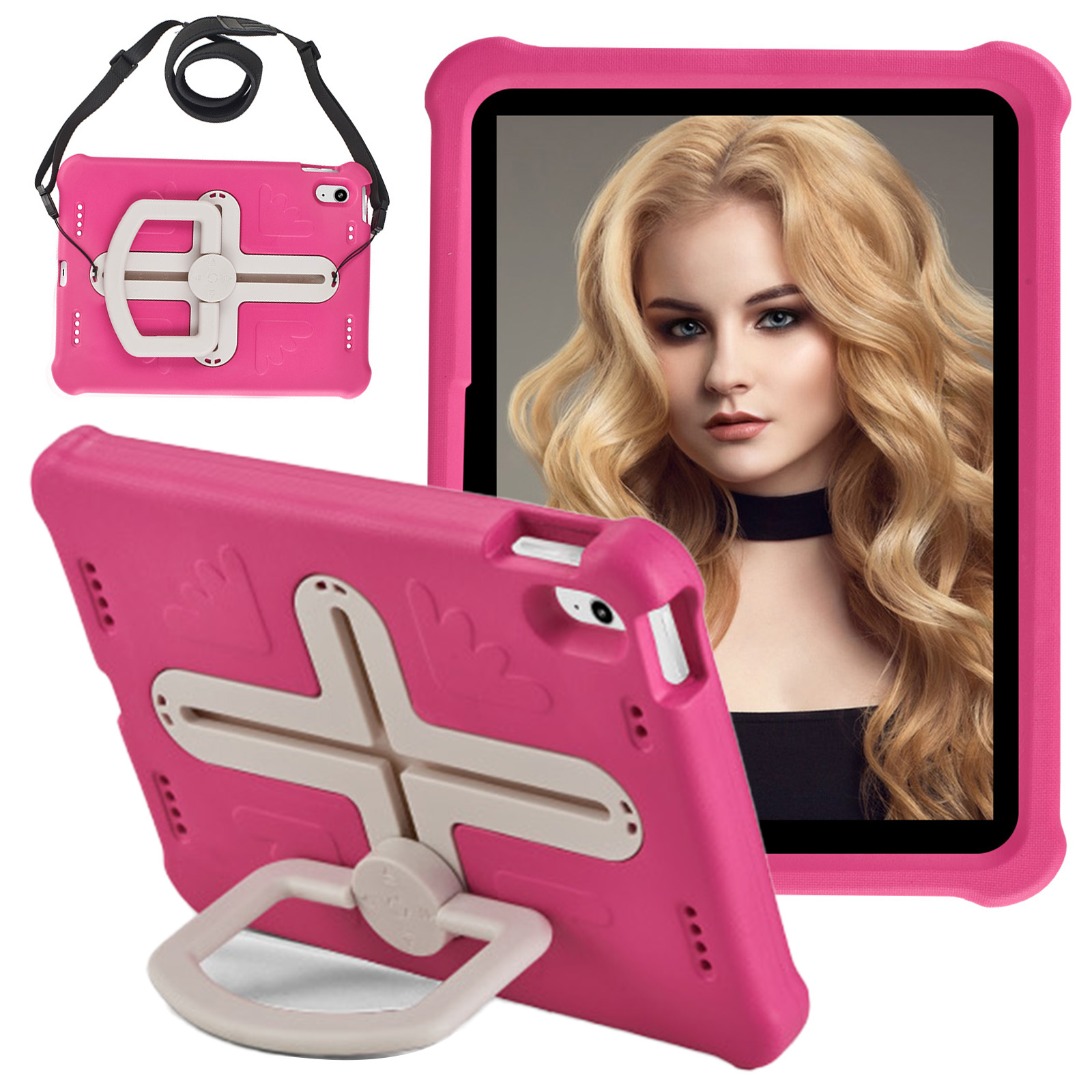 Für Das Ipad 10.9 (2022) Tablet Protective Case EVA +PC Drehende Kickstandabdeckung Mit Schultergurt - Rose+Beige, iPad 10.9 (2022)
Für Das Ipad 10.9 (2022) Tablet Protective Case EVA +PC Drehende Kickstandabdeckung Mit Schultergurt - Rose+Beige, iPad 10.9 (2022)