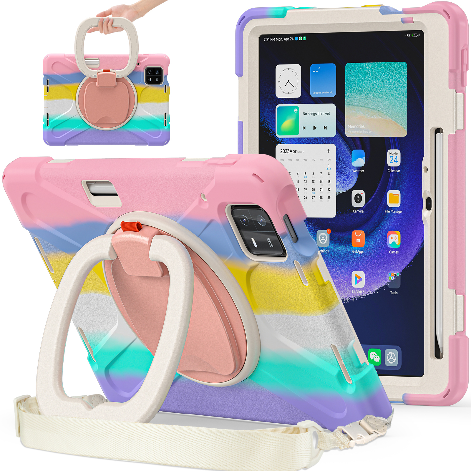 Für Xiaomi Pad 6 Pc+silikon Rugged Protective Cover Rotierender Griff Kickstand Tablette Mit Schultergurt - Farbenfrohes Rosa, Xiaomi Pad 6
Für Xiaomi Pad 6 Pc+silikon Rugged Protective Cover Rotierender Griff Kickstand Tablette Mit Schultergurt - Farbenfrohes Rosa, Xiaomi Pad 6