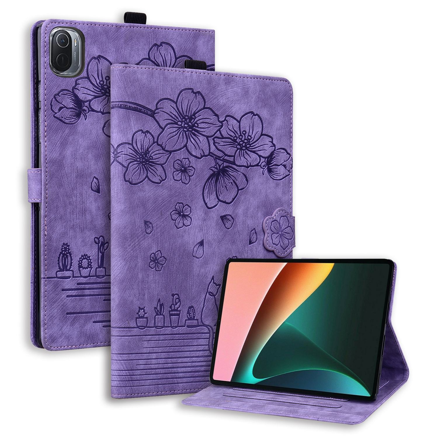 Für Xiaomi Pad 5 / Pad 5 Pro Kartenhalter Tablet Hülle Geprägte Blumenkatze PU Lederständer Tablettenabdeckung - Lila, Xiaomi Pad 5
Für Xiaomi Pad 5 / Pad 5 Pro Kartenhalter Tablet Hülle Geprägte Blumenkatze PU Lederständer Tablettenabdeckung - Lila, Xiaomi Pad 5