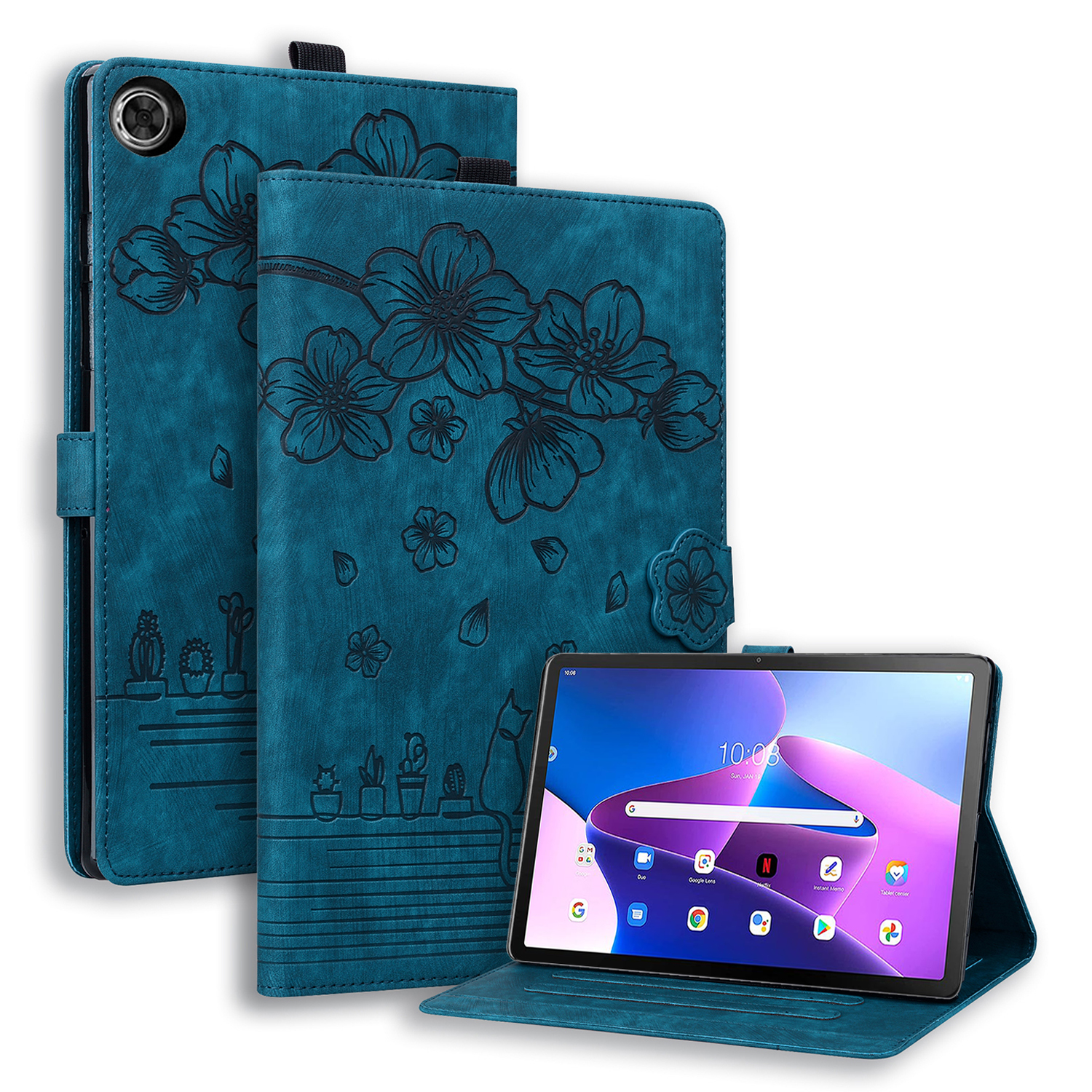 Für Lenovo Tab M10 (Gen 3) TB-328XU / TB-328FU PU Leder Ständer Tablet Hülle Geprägte Blumenkatze-kartenhalterabdeckung - Saphir, Lenovo Tab M10 (Gen 3)
Für Lenovo Tab M10 (Gen 3) TB-328XU / TB-328FU PU Leder Ständer Tablet Hülle Geprägte Blumenkatze-kartenhalterabdeckung - Saphir, Lenovo Tab M10 (Gen 3)