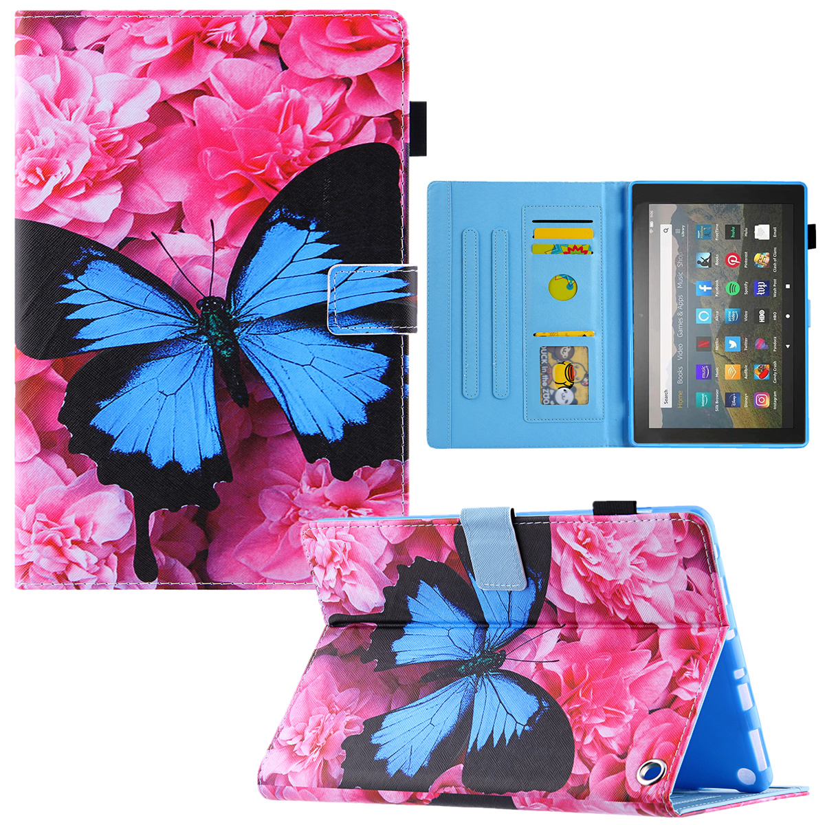 Für Amazon Fire Max 11 Schockdosenkoffer Muster Drucktablette Hülle Kartenschlitz PU -lederabdeckung Mit Ständer - Rote Blume / Blauer Schmetterling, Amazon Fire Max 11
Für Amazon Fire Max 11 Schockdosenkoffer Muster Drucktablette Hülle Kartenschlitz PU -lederabdeckung Mit Ständer - Rote Blume / Blauer Schmetterling, Amazon Fire Max 11