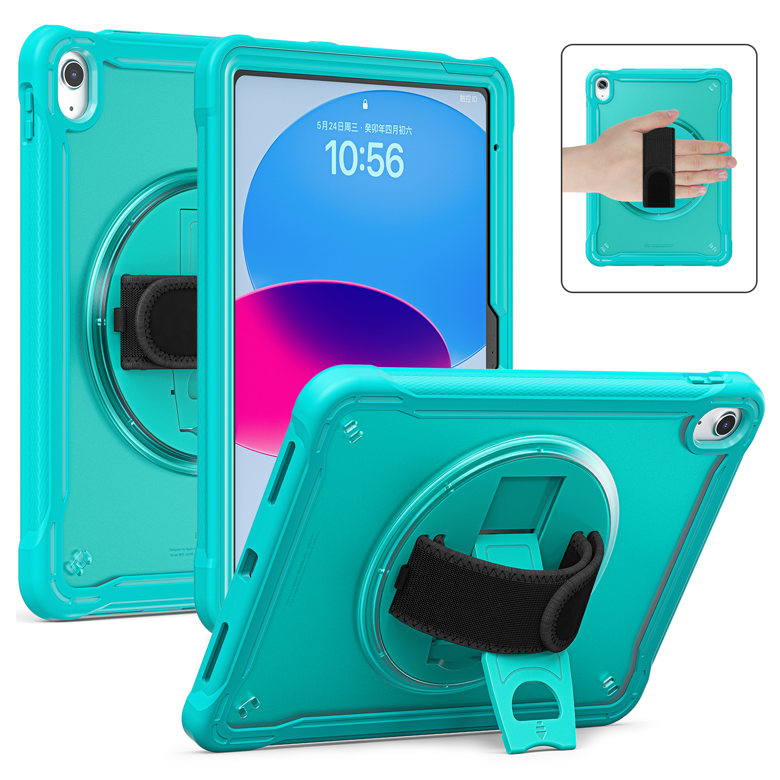 Kickstand -tablet -hülle Für Ipad 10.9 (2022) Rotary Handgurt TPU+PC Tablet Deckung - Baby Blau, iPad 10.9 (2022)
Kickstand -tablet -hülle Für Ipad 10.9 (2022) Rotary Handgurt TPU+PC Tablet Deckung - Baby Blau, iPad 10.9 (2022)