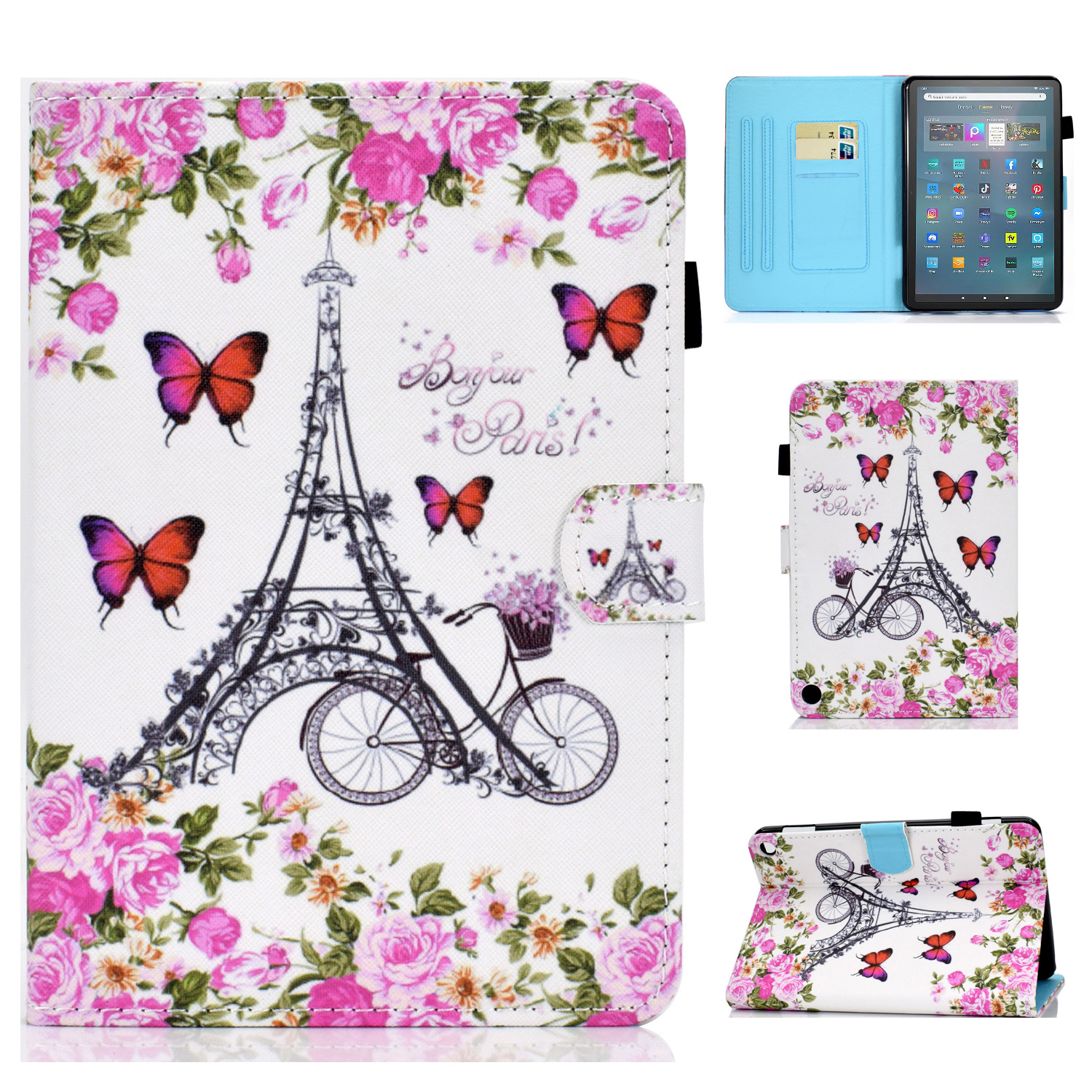 Stichmuster Druckschockdicht Koffer Für Amazon Fire Max 11 PU Leder Tablet Cover Mit Standkartenhalter - Blume Und Turm, Amazon Fire Max 11
Stichmuster Druckschockdicht Koffer Für Amazon Fire Max 11 PU Leder Tablet Cover Mit Standkartenhalter - Blume Und Turm, Amazon Fire Max 11