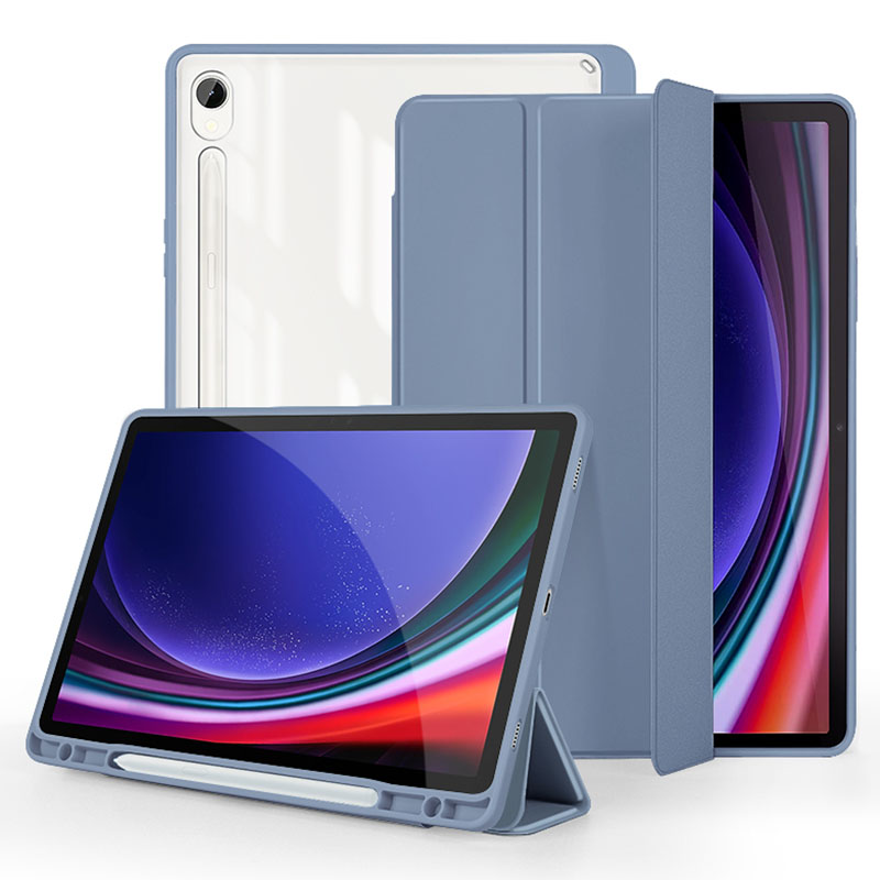 Für Samsung Galaxy Tab S9 Schutz Tablet Case Tri-Fold Stand PC+TPU+PU Clear Back Flip Cover - Lila, Galaxy Tab S9
Für Samsung Galaxy Tab S9 Schutz Tablet Case Tri-Fold Stand PC+TPU+PU Clear Back Flip Cover - Lila, Galaxy Tab S9