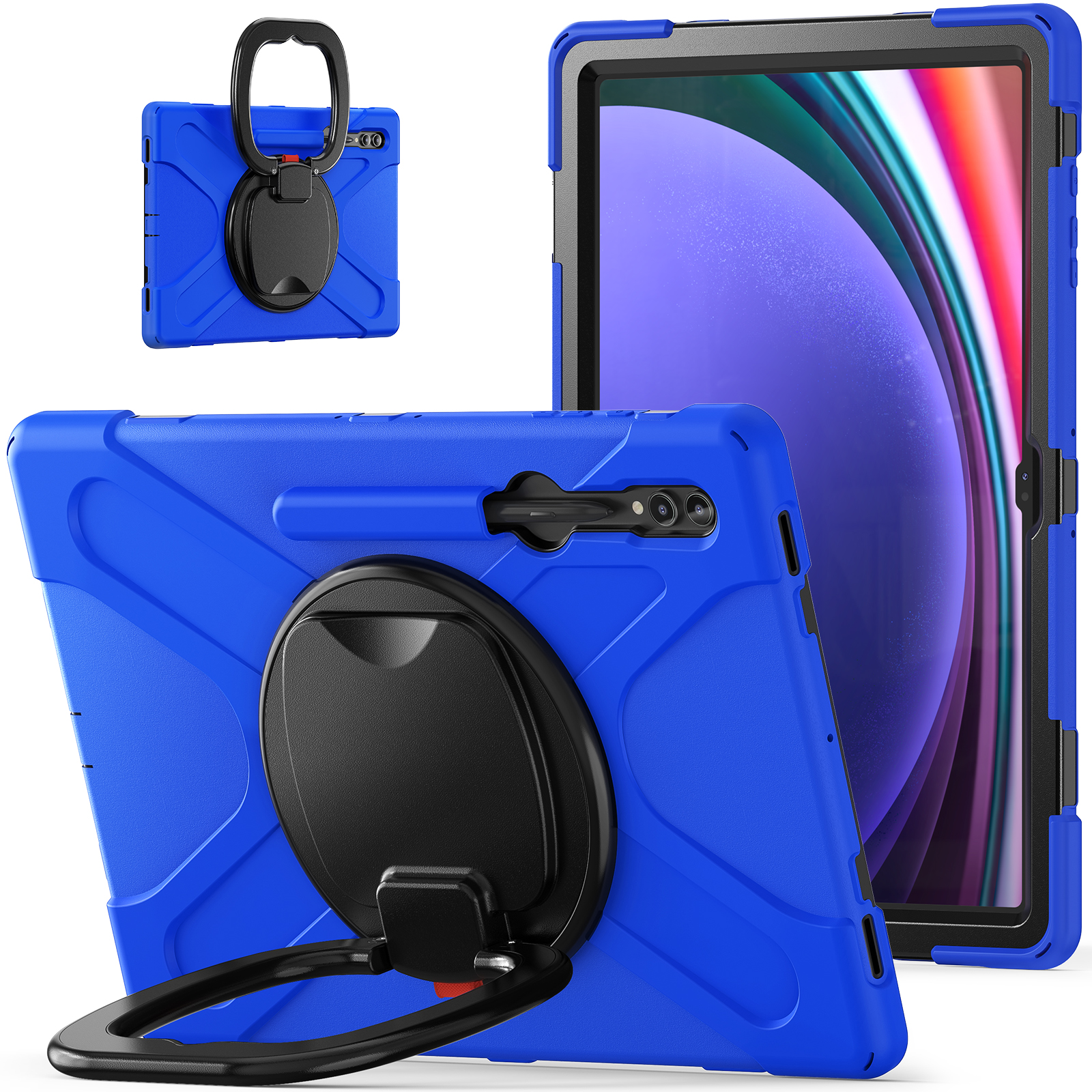 Für Samsung Galaxy Tab S9 Ultra X910 / S8 Ultra X900 / X906 PC+ Silikon Tablet Hülle Drop-sof-rotierende Kickständerabdeckung - Blau / Schwarz, Galaxy Tab S9 Ultra
Für Samsung Galaxy Tab S9 Ultra X910 / S8 Ultra X900 / X906 PC+ Silikon Tablet Hülle Drop-sof-rotierende Kickständerabdeckung - Blau / Schwarz, Galaxy Tab S9 Ultra
