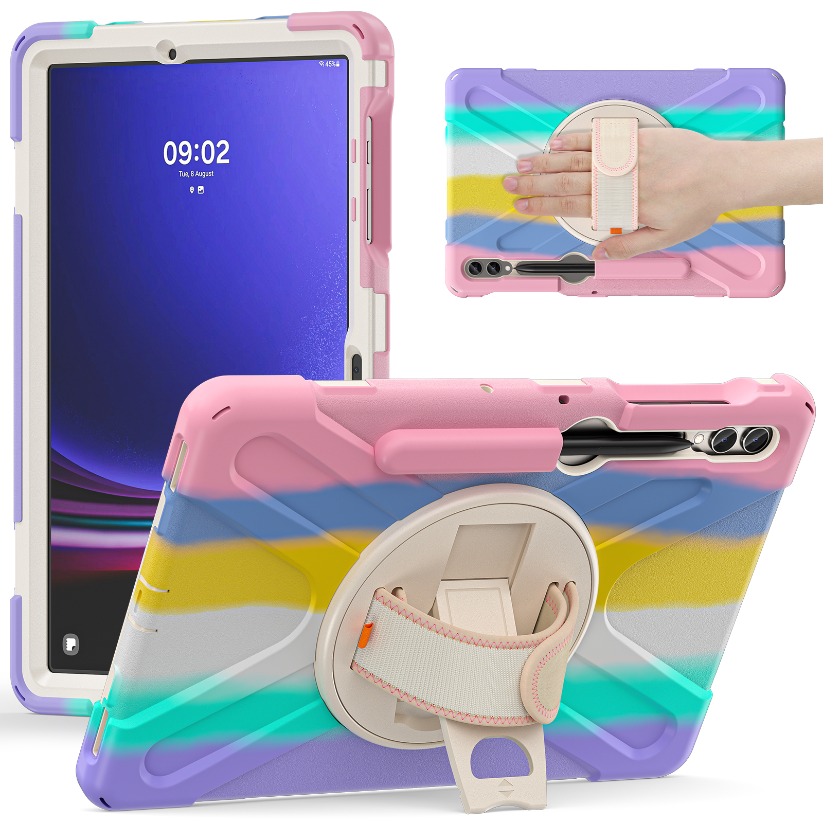 Für Samsung Galaxy Tab S7+ / S8+ / S9+ / S7 fe Armband Gurt Tablet Hülle Anti-kratzer-pc+silikon-kickstand Cover - Farbenfrohes Rosa, Galaxy Tab S7+
Für Samsung Galaxy Tab S7+ / S8+ / S9+ / S7 fe Armband Gurt Tablet Hülle Anti-kratzer-pc+silikon-kickstand Cover - Farbenfrohes Rosa, Galaxy Tab S7+