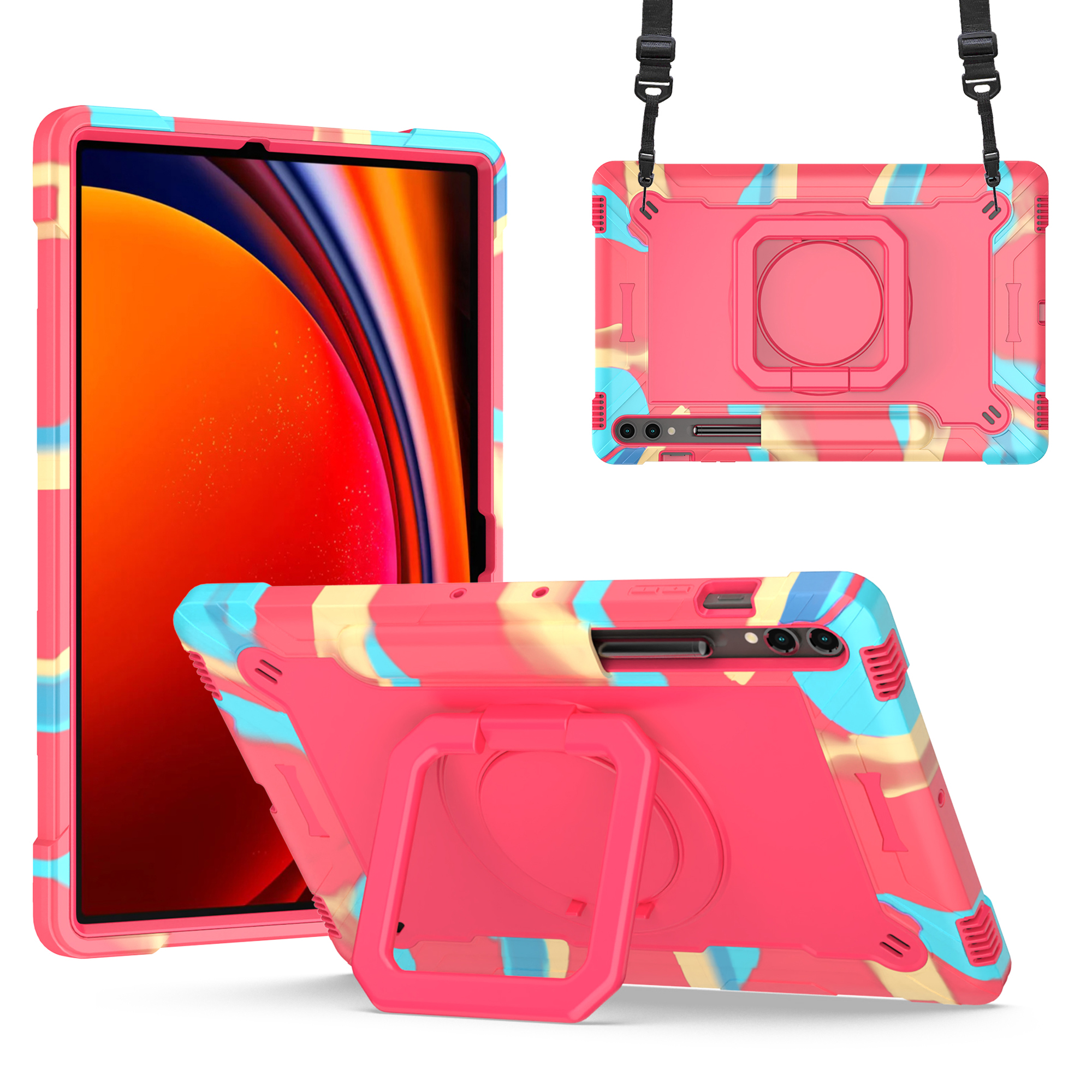 Für Samsung Galaxy Tab S9+ / Tab S9 Fe+ Hülle Rotierende Kickständer -tablet -abdeckung Mit Schultergurt - Regenbogen / Rose, Galaxy Tab S9+
Für Samsung Galaxy Tab S9+ / Tab S9 Fe+ Hülle Rotierende Kickständer -tablet -abdeckung Mit Schultergurt - Regenbogen / Rose, Galaxy Tab S9+