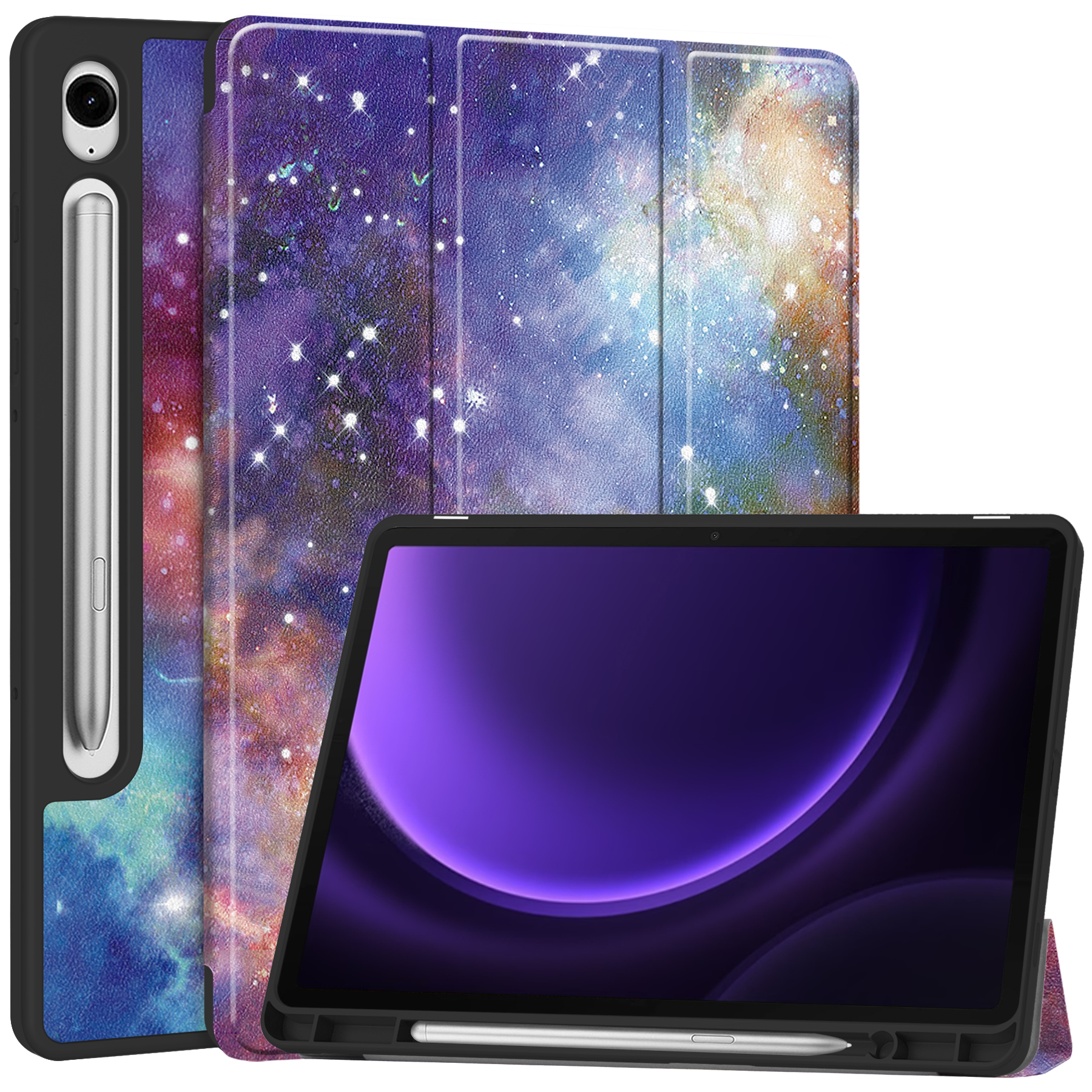 Für Samsung Galaxy Tab S9 fe / Tab S9 Hülle Ledermuster Druck Intelligentes Tablet -abdeckung Mit Bleistifthalter - Galaxis, Galaxy Tab S9 FE
Für Samsung Galaxy Tab S9 fe / Tab S9 Hülle Ledermuster Druck Intelligentes Tablet -abdeckung Mit Bleistifthalter - Galaxis, Galaxy Tab S9 FE