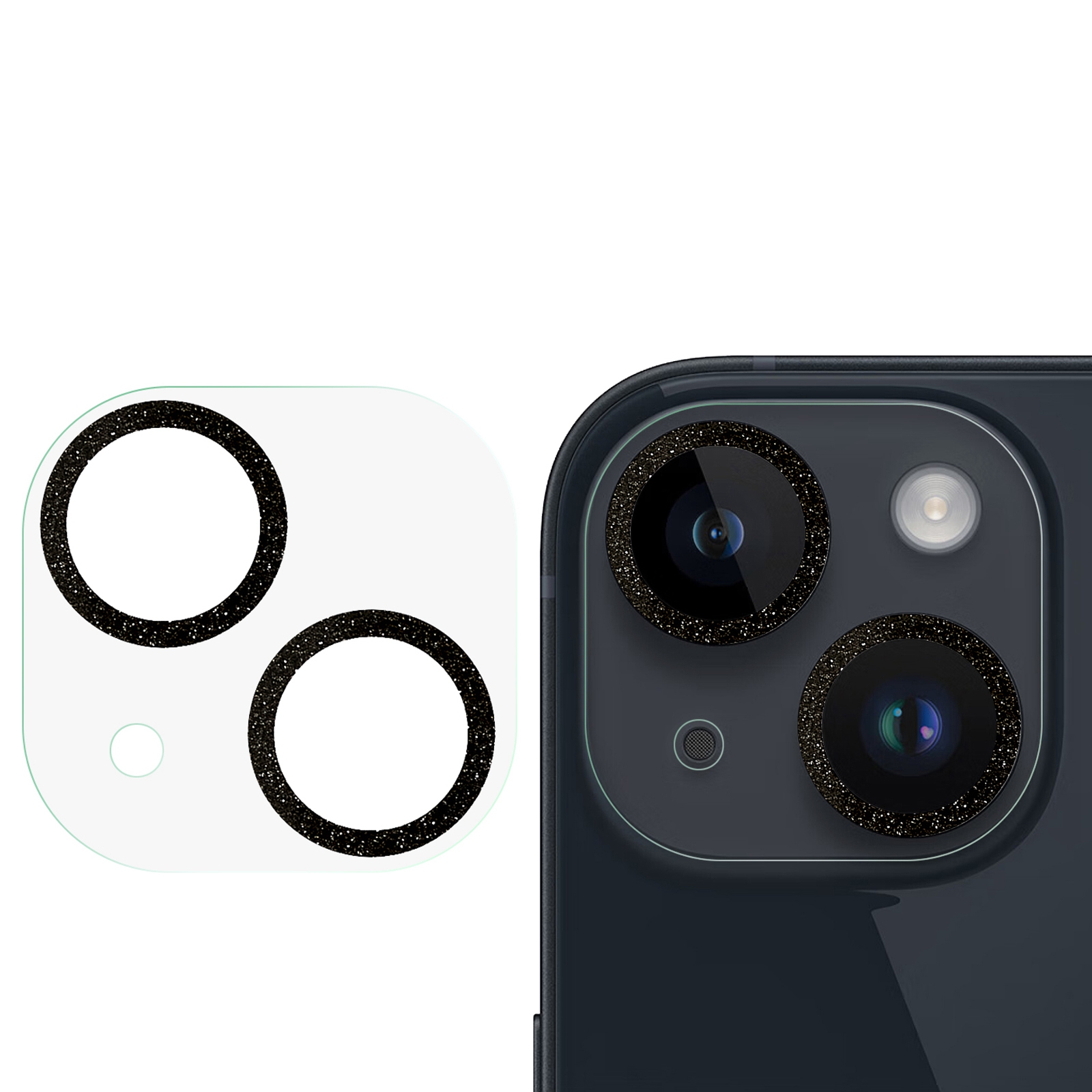 For iPhone 14 / 14 Plus 2Pcs 3D Arc Edge Camera Guard Glitter Ring Design One-piece Tempered Glass Lens Protective Film - Black, iPhone 14
For iPhone 14 / 14 Plus 2Pcs 3D Arc Edge Camera Guard Glitter Ring Design One-piece Tempered Glass Lens Protective Film - Black, iPhone 14