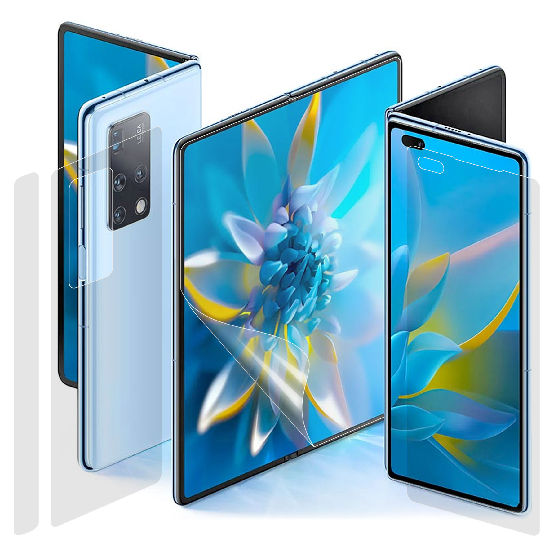 RURIHAI for Huawei Mate X2 1 Set / 3Pcs Large Screen + Front Screen Back Protector Full Glue HD Clear Anti-abrasion PET Protector, Huawei Mate X2
RURIHAI for Huawei Mate X2 1 Set / 3Pcs Large Screen + Front Screen Back Protector Full Glue HD Clear Anti-abrasion PET Protector, Huawei Mate X2