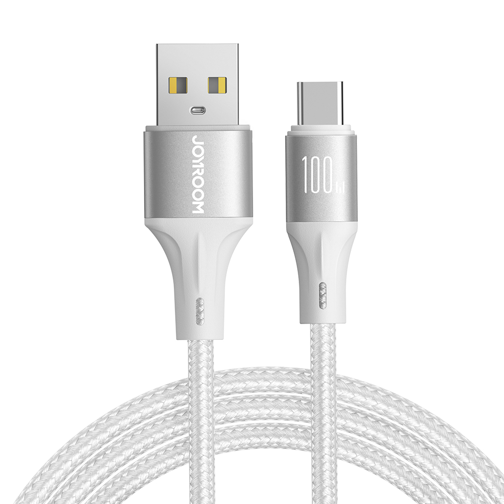 JOYROOM SA25-AC6 2m Light-Speed Series 100W Fast Charging Cable USB-A to Type-C Nylon Braided Data Cord - White, Universal
JOYROOM SA25-AC6 2m Light-Speed Series 100W Fast Charging Cable USB-A to Type-C Nylon Braided Data Cord - White, Universal