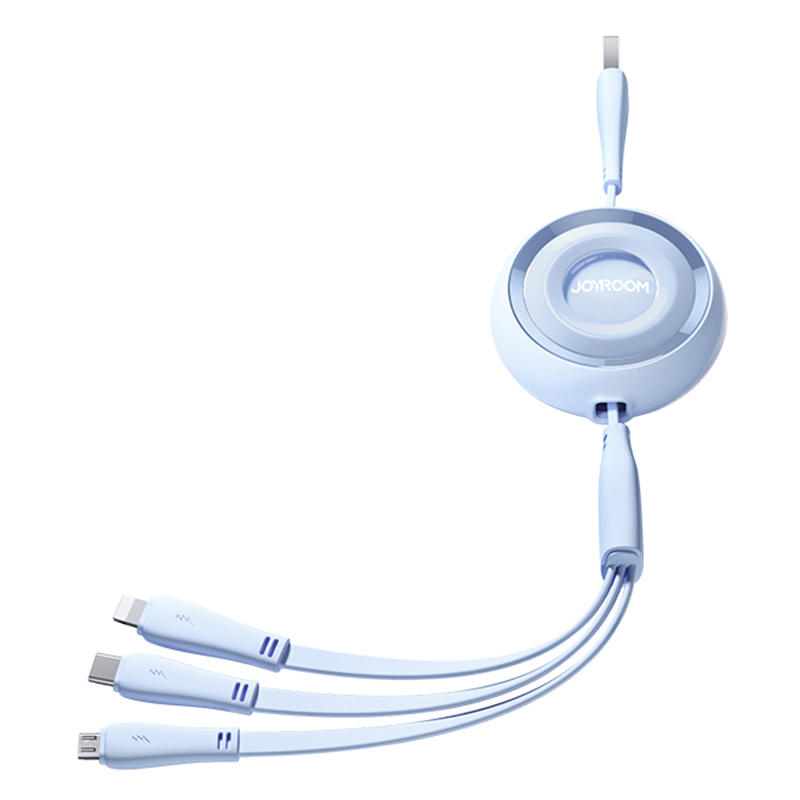 JOYROOM S-A40 3-in-1 Mini Retractable Charging Cable 1m 3.5A Charging Data Cable - Baby Blue, Universal
JOYROOM S-A40 3-in-1 Mini Retractable Charging Cable 1m 3.5A Charging Data Cable - Baby Blue, Universal