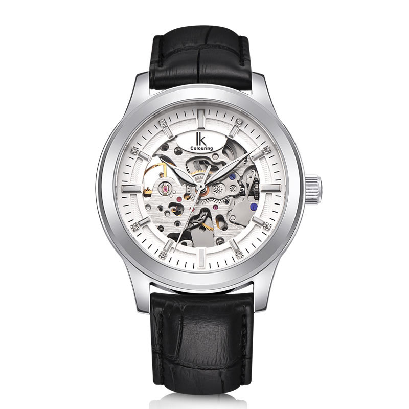 IKCOLOURING Waterproof Men Hollow Automatic Mechanical Movement Watch Leather Band - White/White/Silver/Black
IKCOLOURING Waterproof Men Hollow Automatic Mechanical Movement Watch Leather Band - White/White/Silver/Black