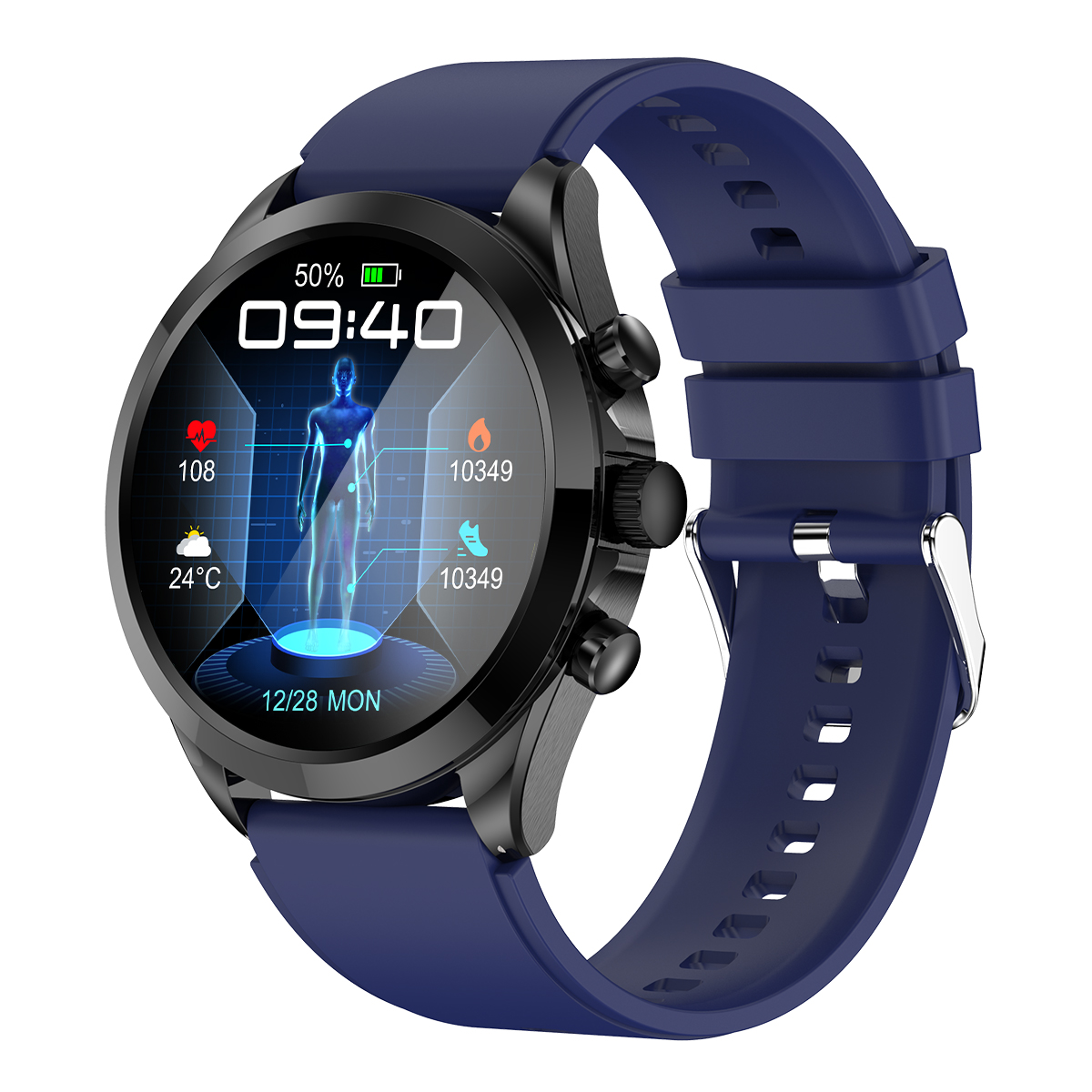 ET440 Smart Watch Ekg HRV Körpertemperaturmonitor Bluetooth Call Voice Assistant Fitness Armband, Silikongurt - Blau
ET440 Smart Watch Ekg HRV Körpertemperaturmonitor Bluetooth Call Voice Assistant Fitness Armband, Silikongurt - Blau