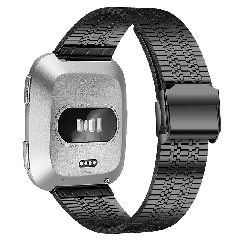 5 Beads Double Buckle Closure Stainless Steel Smart Watch Band Replacement for Fitbit Versa/Versa 2/Versa Lite - Black, Fitbit Versa 2
5 Beads Double Buckle Closure Stainless Steel Smart Watch Band Replacement for Fitbit Versa/Versa 2/Versa Lite - Black, Fitbit Versa 2