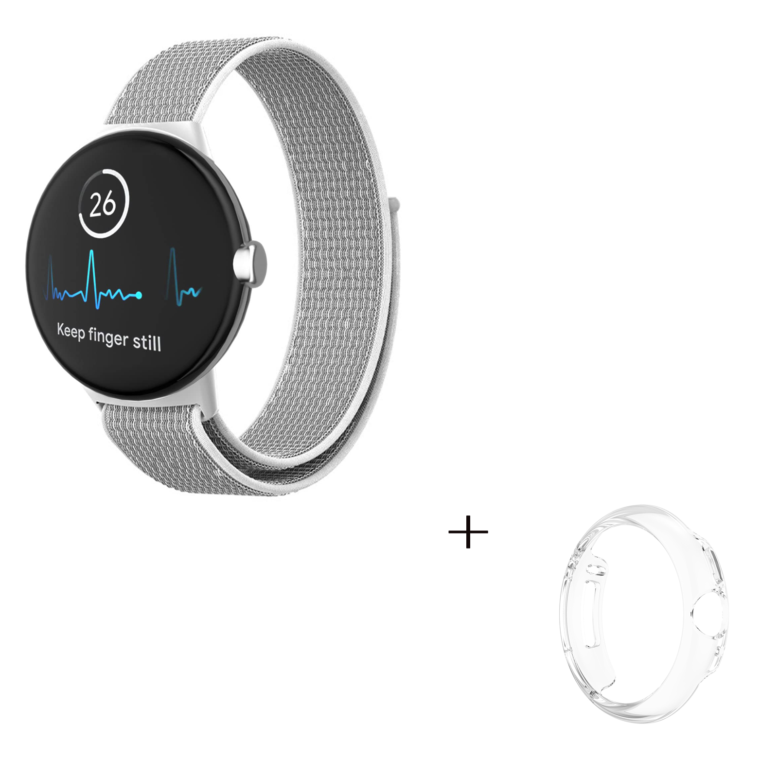 For Google Pixel Watch Magic Tape Watch Strap Nylon Loop Band with PC Hollow-out Protective Case (Transparent) - Grey / White, Google Pixel Watch
For Google Pixel Watch Magic Tape Watch Strap Nylon Loop Band with PC Hollow-out Protective Case (Transparent) - Grey / White, Google Pixel Watch