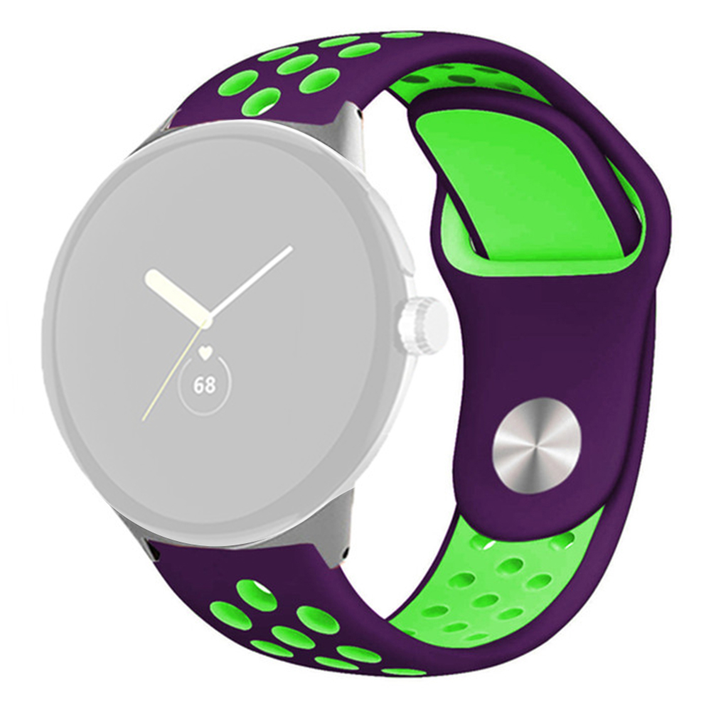 For Google Pixel Watch Adjustable Silicone Band Dual-color Sport Wristbands Replacement Watch Strap - Purple / Green, Google Pixel Watch
For Google Pixel Watch Adjustable Silicone Band Dual-color Sport Wristbands Replacement Watch Strap - Purple / Green, Google Pixel Watch