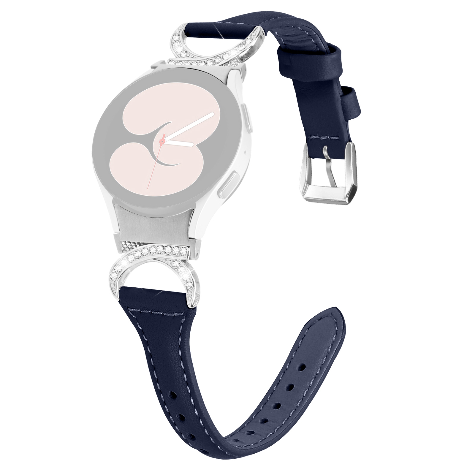 Für Samsung Galaxy Watch 4 / 5 40 mm 44 mm / Watch4 Classic 42mm Uhrengurt PU Leder Strass Und Silberne Schnalle - Tinte Blau, Samsung Galaxy Watch4 40mm
Für Samsung Galaxy Watch 4 / 5 40 mm 44 mm / Watch4 Classic 42mm Uhrengurt PU Leder Strass Und Silberne Schnalle - Tinte Blau, Samsung Galaxy Watch4 40mm