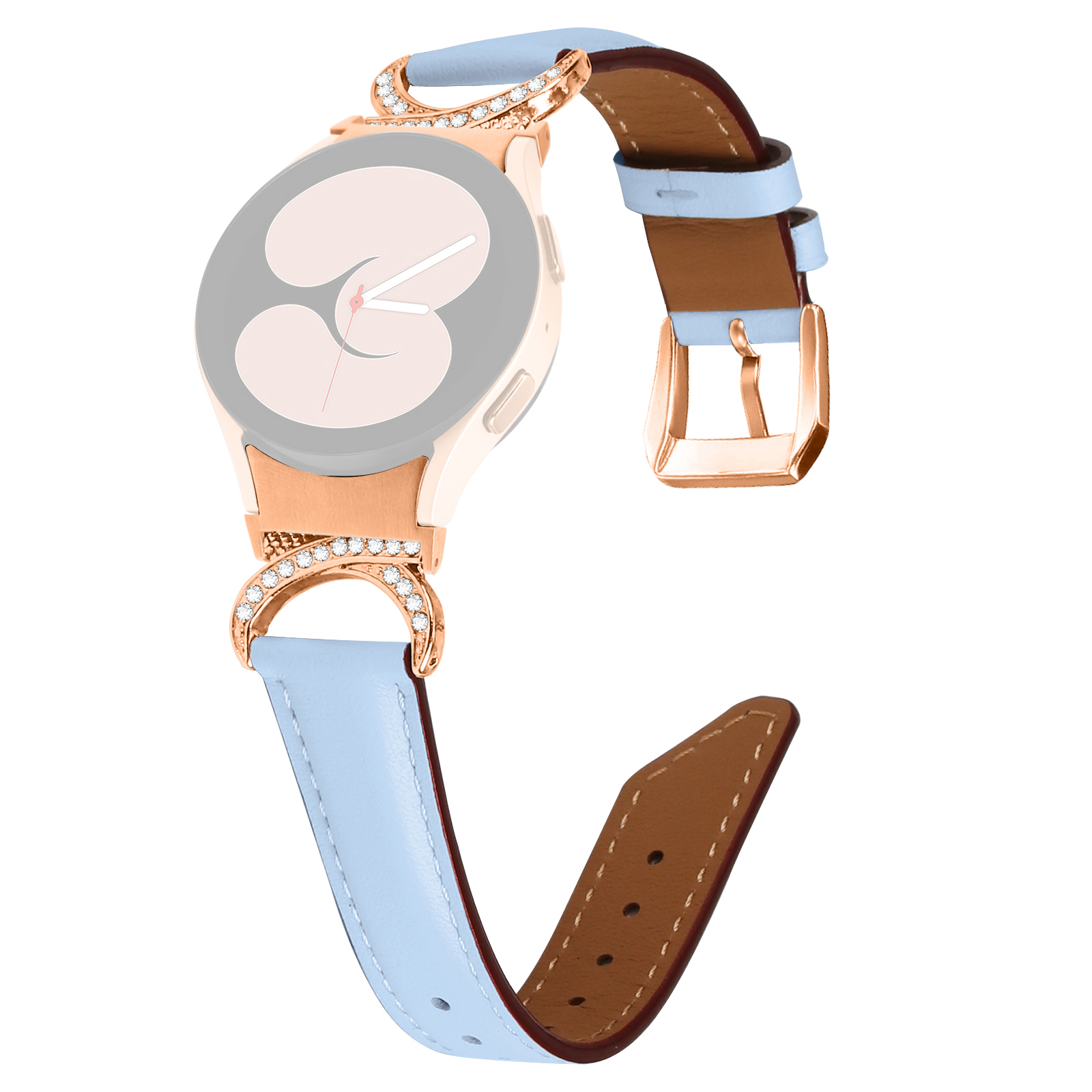 Für Samsung Galaxy Watch 5 / Sieh Dir 4 40 mm an / 44 mm / Sehen Sie 4 Klassische 42-mm-strass-d-shape-anschluss-handgelenkband Mit 42 mm Verstellbarer Split-lederband Mit Roségolden-schnalle - Blau, Galaxy Watch 5 40mm
Für Samsung Galaxy Watch 5 / Sieh Dir 4 40 mm an / 44 mm / Sehen Sie 4 Klassische 42-mm-strass-d-shape-anschluss-handgelenkband Mit 42 mm Verstellbarer Split-lederband Mit Roségolden-schnalle - Blau, Galaxy Watch 5 40mm