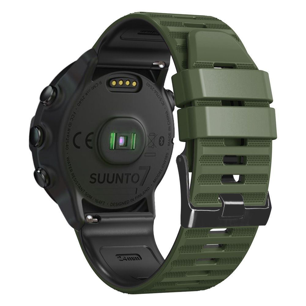 Für Suunto 9 / 9 Baro / 7 Silikon Uhrenband 24mm Dual Color Textured Ersatzwache Gurt - Armeegrün / Schwarz, Suunto 9
Für Suunto 9 / 9 Baro / 7 Silikon Uhrenband 24mm Dual Color Textured Ersatzwache Gurt - Armeegrün / Schwarz, Suunto 9