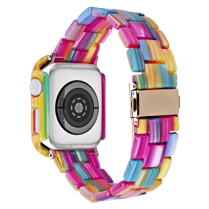 Für Die Apple Watch Series 4 / 5 / 6 / se / SE (2022) 44 mm Ersatzharz Wachgurt Set Mit Uhrengehäuseabdeckung - Regenbogen, Apple Watch Series 5 44mm
Für Die Apple Watch Series 4 / 5 / 6 / se / SE (2022) 44 mm Ersatzharz Wachgurt Set Mit Uhrengehäuseabdeckung - Regenbogen, Apple Watch Series 5 44mm