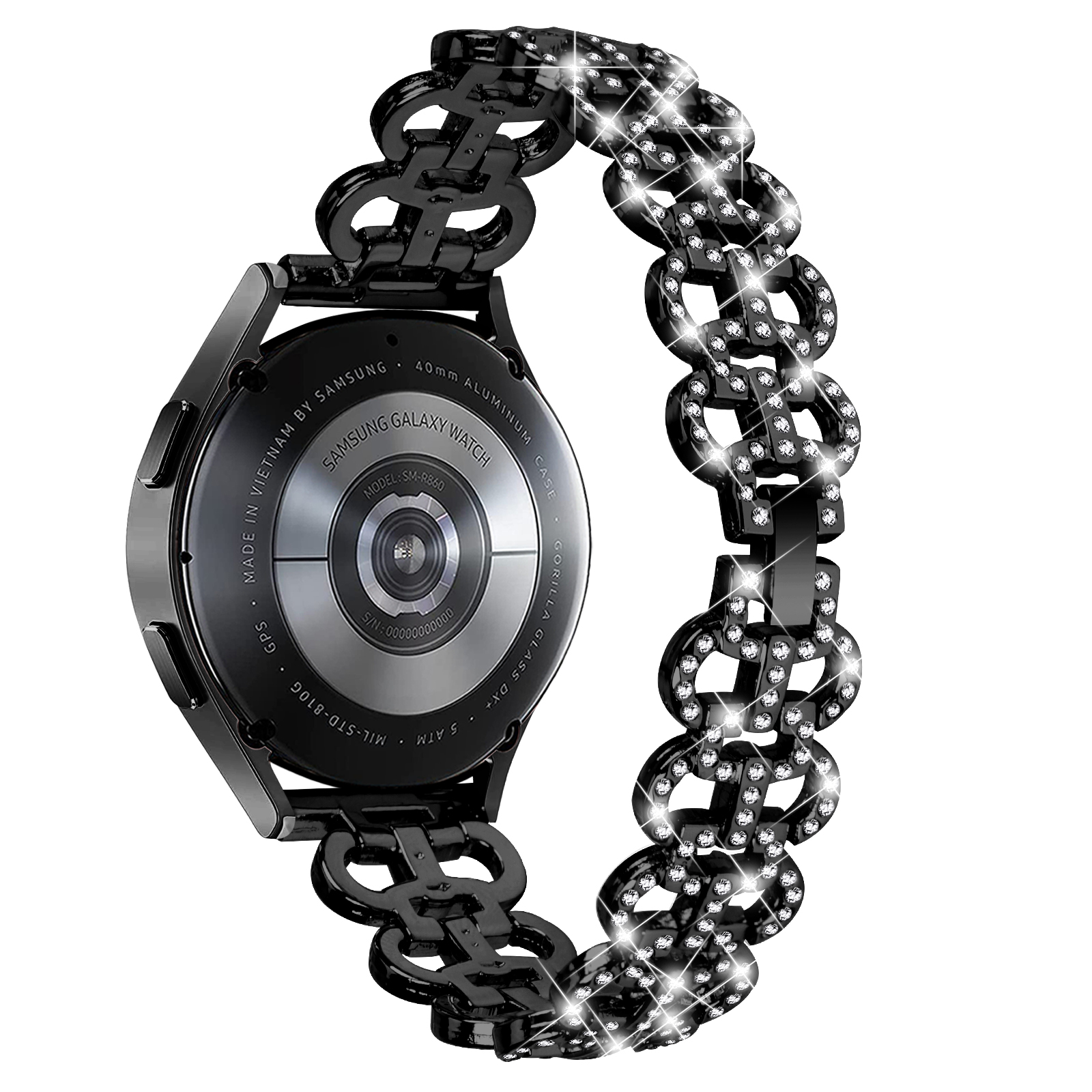 Für Samsung Galaxy Watch6 40 / 44 mm / Watch6 Classic 43mm / 47 mm Metall Uhrengurt 20mm Leichte Luxus -uhrband Mit Strassstein - Schwarz, Galaxy Watch6 40mm
Für Samsung Galaxy Watch6 40 / 44 mm / Watch6 Classic 43mm / 47 mm Metall Uhrengurt 20mm Leichte Luxus -uhrband Mit Strassstein - Schwarz, Galaxy Watch6 40mm
