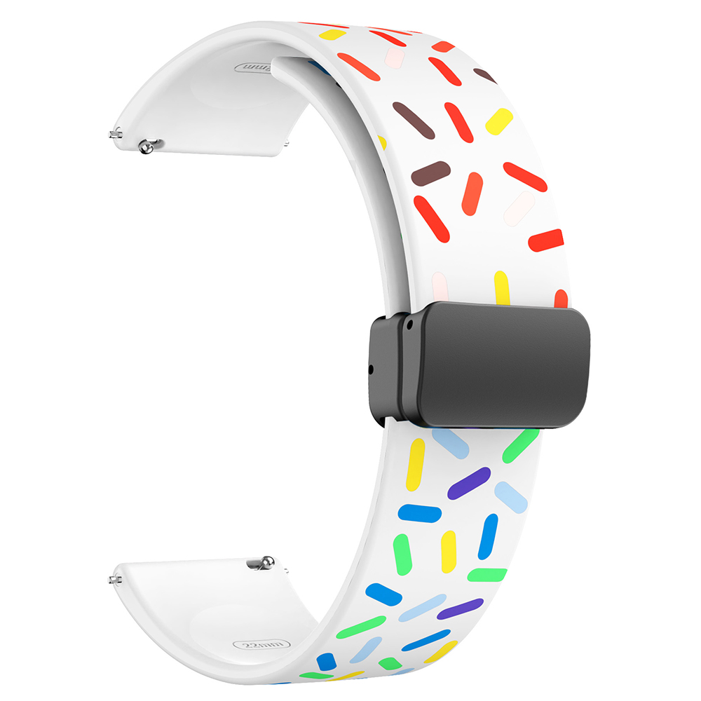 22mm Uhrenband Für Forerunner 265 / 255 / Vivoactive 4 / Venu 2, Punktmuster Silikongurt Mit Schwarzer Magnetklappschnalle - Weißer Regenbogen, Garmin Forerunner 265
22mm Uhrenband Für Forerunner 265 / 255 / Vivoactive 4 / Venu 2, Punktmuster Silikongurt Mit Schwarzer Magnetklappschnalle - Weißer Regenbogen, Garmin Forerunner 265