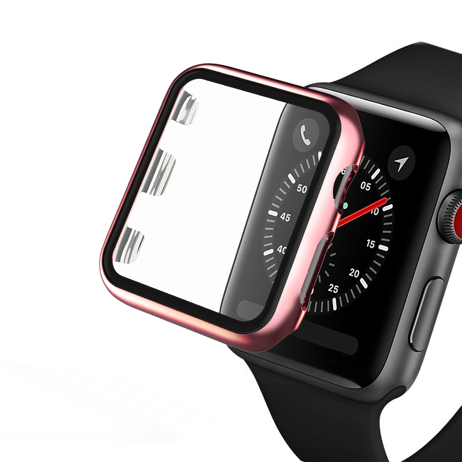 Plating Frame PC + Tempered Glass Watch Case for Apple Watch Series 3/2/1 42mm - Rose, Apple Watch Series 3 42mm
Plating Frame PC + Tempered Glass Watch Case for Apple Watch Series 3/2/1 42mm - Rose, Apple Watch Series 3 42mm