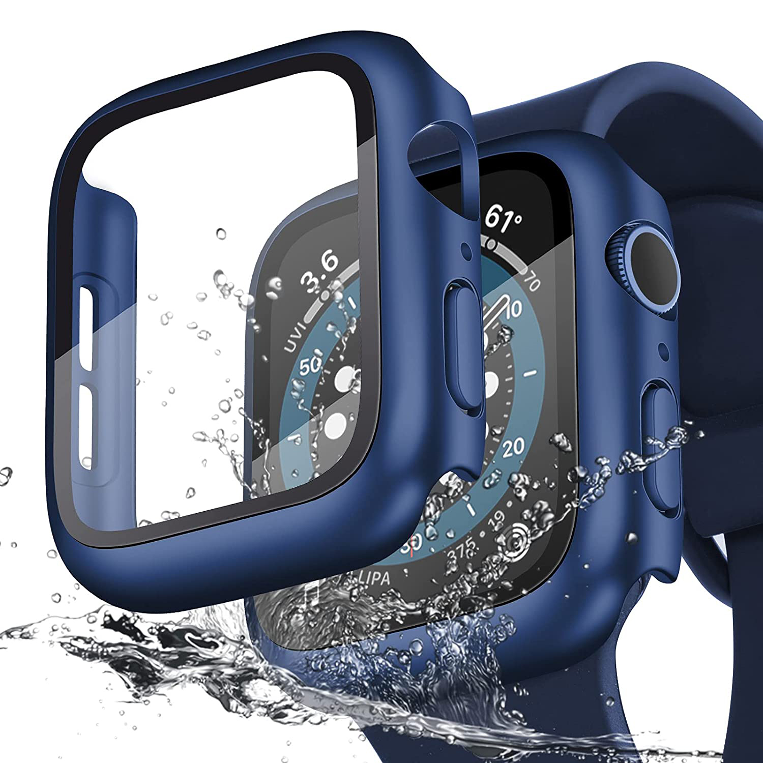 Waterproof Hard PC Watch Case Cover with 9H Tempered Glass Screen Protector for Apple Watch Series SE/6/5/4 44mm - Dark Blue, Apple Watch Series 6 44mm
Waterproof Hard PC Watch Case Cover with 9H Tempered Glass Screen Protector for Apple Watch Series SE/6/5/4 44mm - Dark Blue, Apple Watch Series 6 44mm