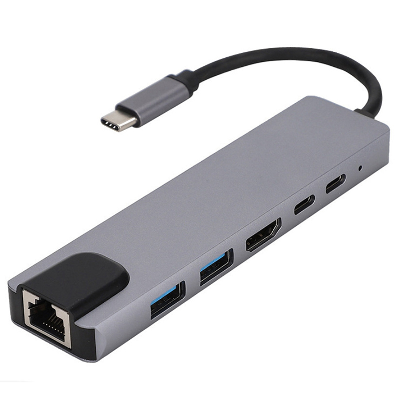 6-in-1-typ-c-hub Multifunktional Docking Station 4K UHD Usb-c-adapter an USB 2.0, 87W Typ-c, 100 Mbit / s Ethernet
6-in-1-typ-c-hub Multifunktional Docking Station 4K UHD Usb-c-adapter an USB 2.0, 87W Typ-c, 100 Mbit / s Ethernet