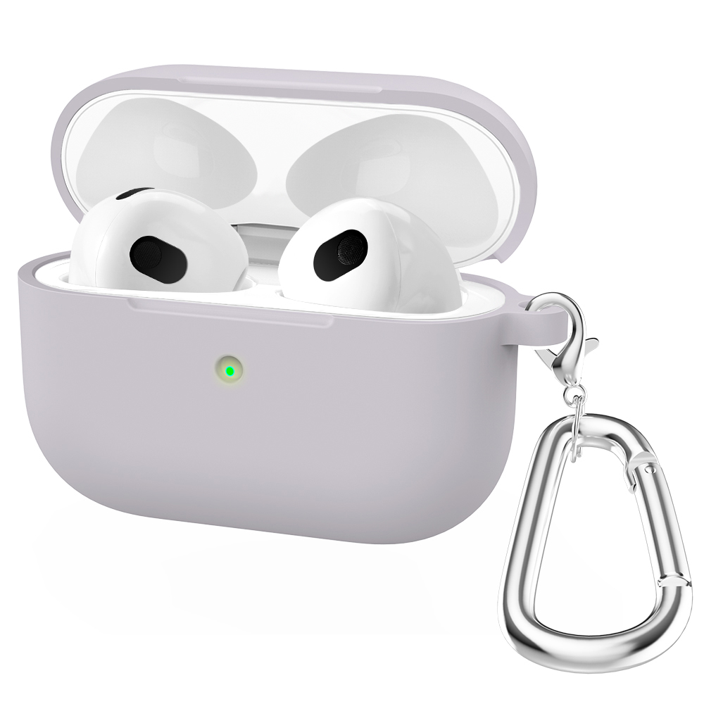For Apple AirPods 3 Silicone Protective Earphone Case Cover with Carabiner - Lavender, Other Apple Models
For Apple AirPods 3 Silicone Protective Earphone Case Cover with Carabiner - Lavender, Other Apple Models