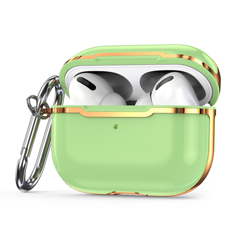 For AirPods Pro 2 Full Protective TPU Portable Case Electroplating Shock-Proof Earphone Cover with Keychain Hook - Matcha Green / Gold, AirPods Pro 2
For AirPods Pro 2 Full Protective TPU Portable Case Electroplating Shock-Proof Earphone Cover with Keychain Hook - Matcha Green / Gold, AirPods Pro 2
