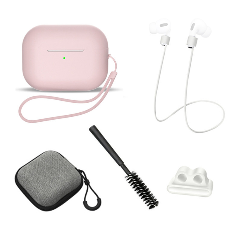 Für AirPods Pro 2 6-in-1 Silikon-schutzabdeckung + Anti-lost-seil + Speichergehäuse + Pinsel + Watch Band-ohrhörer + Handseil - Rosa, AirPods Pro 2
Für AirPods Pro 2 6-in-1 Silikon-schutzabdeckung + Anti-lost-seil + Speichergehäuse + Pinsel + Watch Band-ohrhörer + Handseil - Rosa, AirPods Pro 2