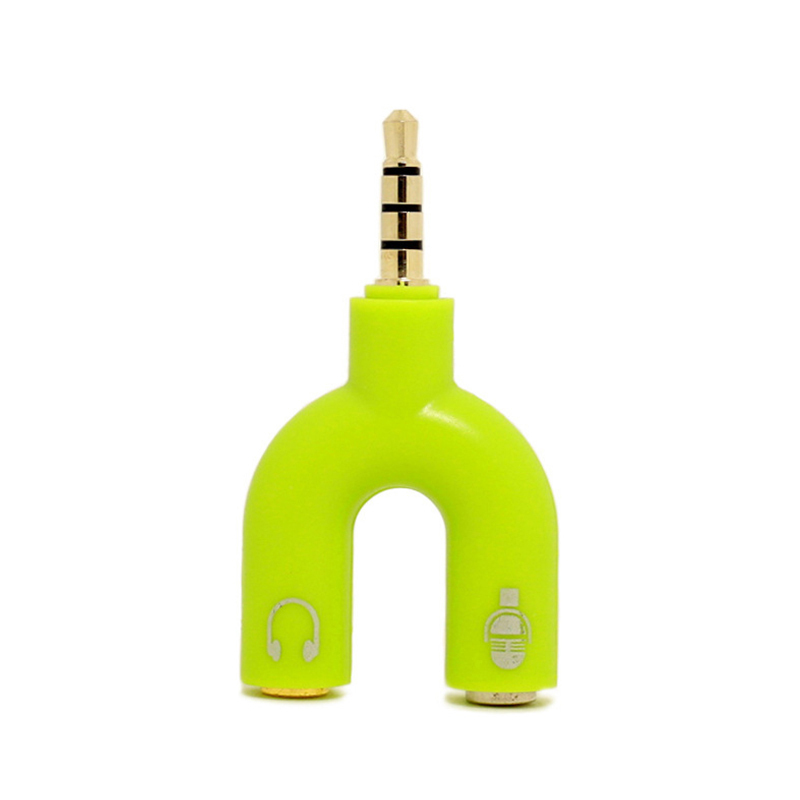 Y-shape 3.5mm Stereo Splitter Audio Male to Earphone Headset + Microphone Adapter - Green
Y-shape 3.5mm Stereo Splitter Audio Male to Earphone Headset + Microphone Adapter - Green