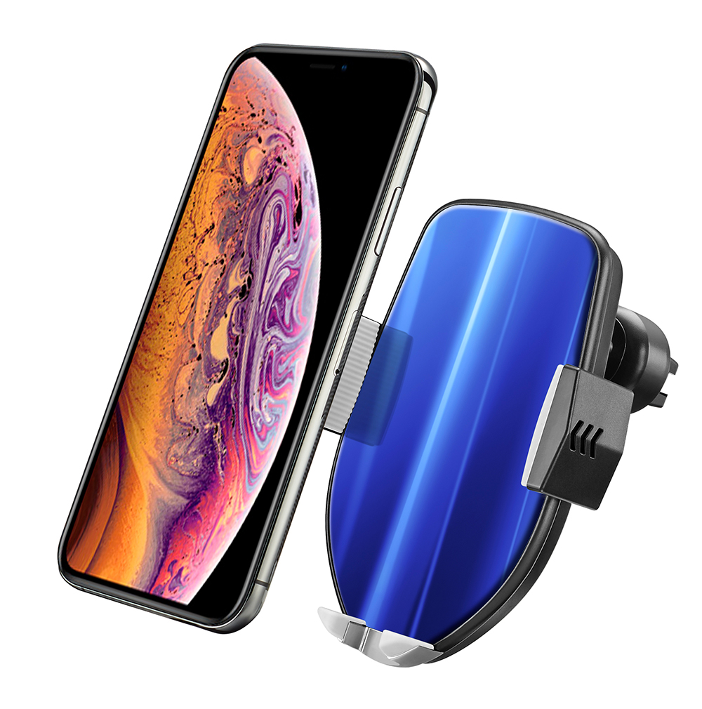 Intelligent Sensing Car Air Vent Mount Phone Holder Wirless Charger for Samsung Huawei, etc - Blue, iPhone 12 mini
Intelligent Sensing Car Air Vent Mount Phone Holder Wirless Charger for Samsung Huawei, etc - Blue, iPhone 12 mini