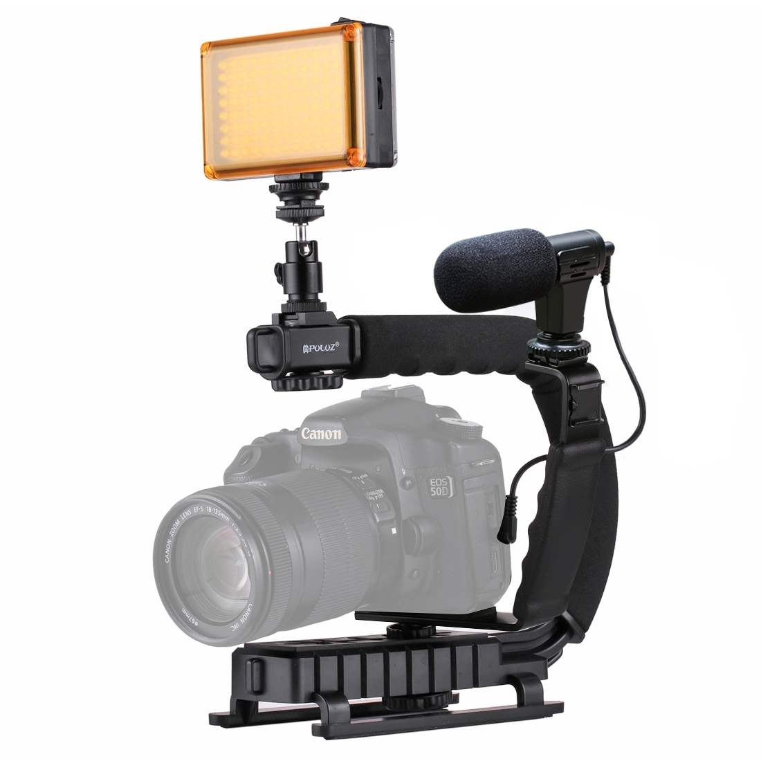 Puluz U/C -form Tragbare Handheld -dv -halterung Stabilisator + LED Studio Light + Video Shotgun Microfon Kits
Puluz U/C -form Tragbare Handheld -dv -halterung Stabilisator + LED Studio Light + Video Shotgun Microfon Kits