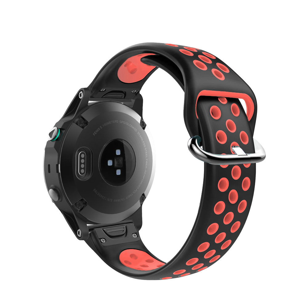 22mm Width Dual Color Silicone Smart Bracelet Band for Garmin Forerunner 935/945/Quatix 5/Fenix 5/Fenix 5 plus/Approach S60 - Black / Red, Garmin Forerunner 935
22mm Width Dual Color Silicone Smart Bracelet Band for Garmin Forerunner 935/945/Quatix 5/Fenix 5/Fenix 5 plus/Approach S60 - Black / Red, Garmin Forerunner 935
