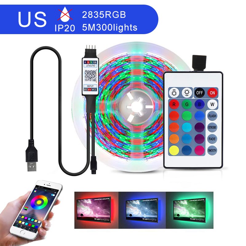 Bluetooth LED RGB Stage Light String Bar Multicolor Chasing Phone APP Control Music Lamp Set - 5 meters with 300 lights/US Plug
Bluetooth LED RGB Stage Light String Bar Multicolor Chasing Phone APP Control Music Lamp Set - 5 meters with 300 lights/US Plug