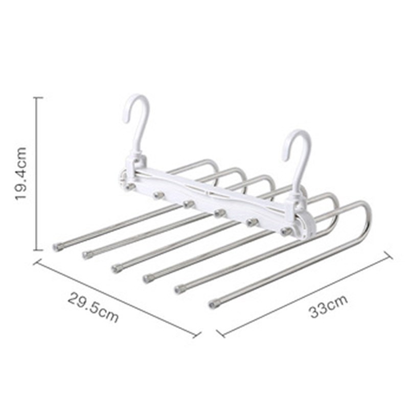 6 in 1 Pant Hanger Stainless Steel Closet Jeans Organizer Non-Slip Trouser Rack - White
6 in 1 Pant Hanger Stainless Steel Closet Jeans Organizer Non-Slip Trouser Rack - White