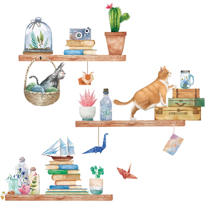 Cute Cat Wall Sticker Living Room Potted Plant Decal Background Wallpaper - 110 x 106cm
Cute Cat Wall Sticker Living Room Potted Plant Decal Background Wallpaper - 110 x 106cm