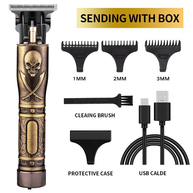T9 Professional Fashion Electric Hair Trimmer Clippers Haircut Tool - Gold Pirate
T9 Professional Fashion Electric Hair Trimmer Clippers Haircut Tool - Gold Pirate