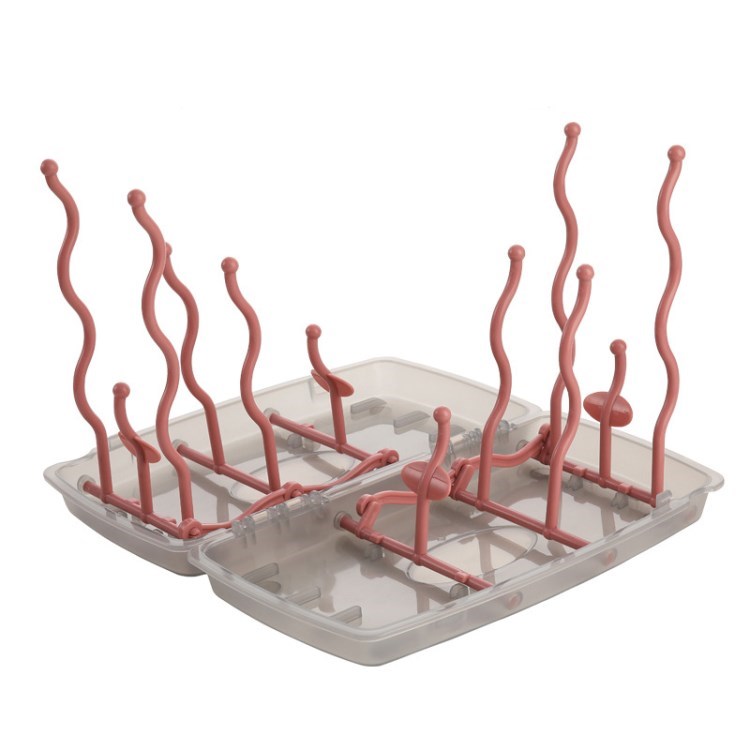 SmileBear Baby Flasche Trocknungsregal Removable SmileBear Baby Flaschentrockner Staubdichtes Multifunktionsabflussregal Lagerhalter (keine FDA, BPA-frei) - Weinrot 
SmileBear Baby Flasche Trocknungsregal Removable SmileBear Baby Flaschentrockner Staubdichtes Multifunktionsabflussregal Lagerhalter (keine FDA, BPA-frei) - Weinrot