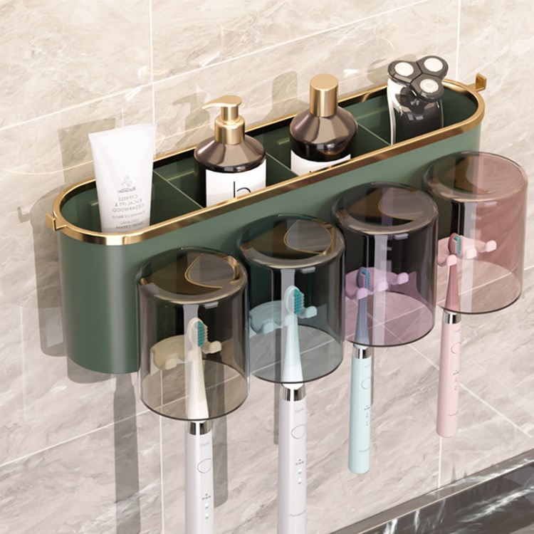 Bathroom Storage Rack Wall Mounted Hanging Toothbrush Cup Holder Organizer - Green / 4-Cup
Bathroom Storage Rack Wall Mounted Hanging Toothbrush Cup Holder Organizer - Green / 4-Cup