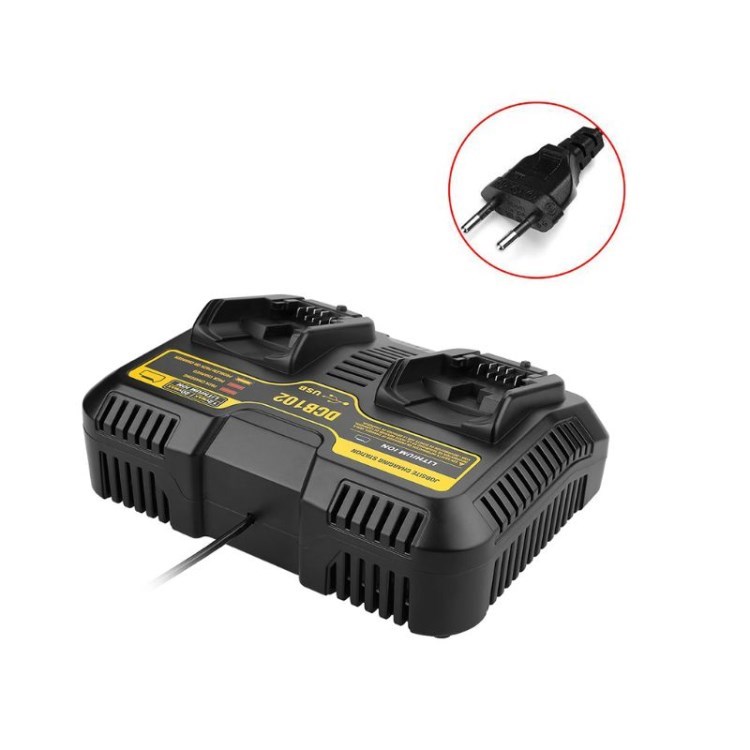 DCB102 Batterieladegerät Mit Dual -usb -anschlüssen Für Dewalt Lithium -batterie - EU -stecker
DCB102 Batterieladegerät Mit Dual -usb -anschlüssen Für Dewalt Lithium -batterie - EU -stecker