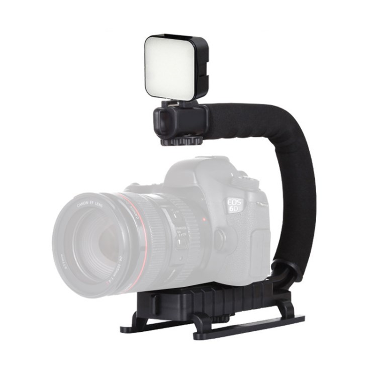 AY49U U-förmiger Handkamera Handheld-stabilisator Mit Fülllichtmikrofon - Schwarz / 3 Knopflicht
AY49U U-förmiger Handkamera Handheld-stabilisator Mit Fülllichtmikrofon - Schwarz / 3 Knopflicht